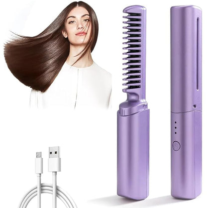 Portable Mini Hair Straightener – Cordless & Rechargeable