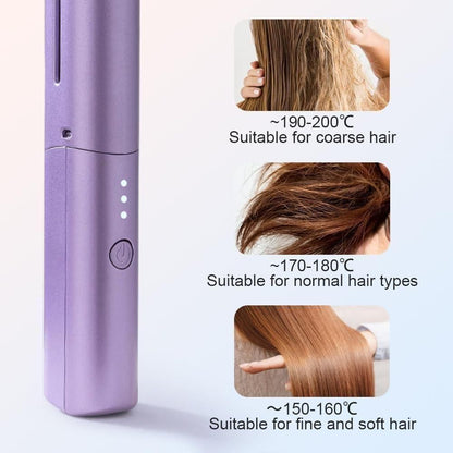 Portable Mini Hair Straightener – Cordless & Rechargeable