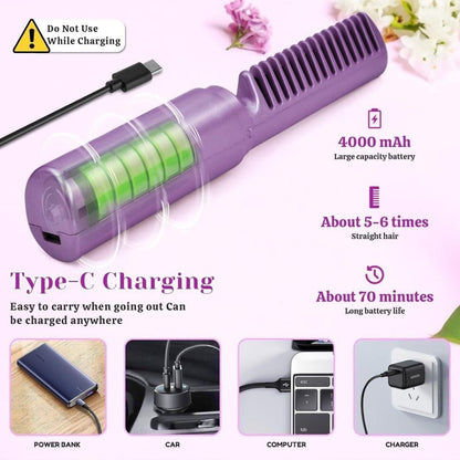 Portable Mini Hair Straightener – Cordless & Rechargeable